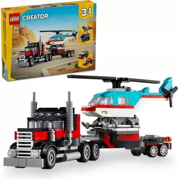 Конструктор пластиковый Lego Creator Грузовик-платформа с вертолетом, 270 деталей