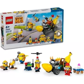 Конструктор пластиковый Lego Despicable Me 4 Миньоны и машинка, 136 деталей
