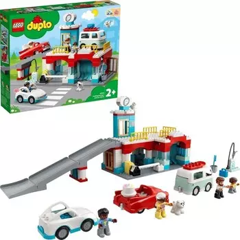 Конструктор пластиковый Lego Duplo Автомойка с заправкой и парковкой, 112 деталей