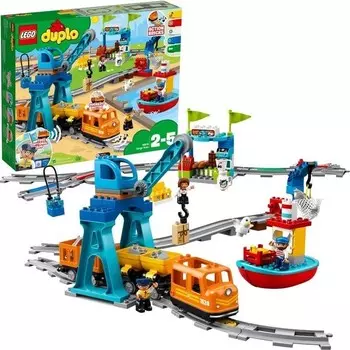 Конструктор пластиковый Lego Duplo Грузовой поезд с детальками, 105 деталей