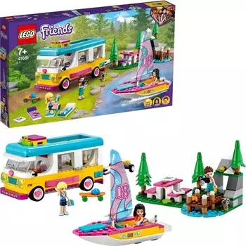 Конструктор пластиковый Lego Friends Лесной караван и лодка, 487 деталей