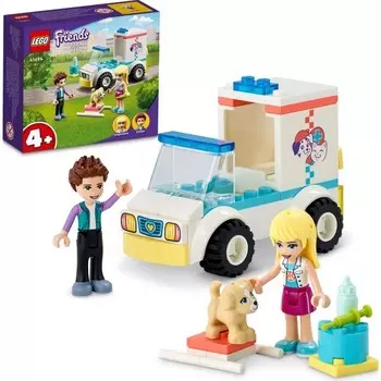 Конструктор пластиковый Lego Friends Машина скорой помощи для домашних животных, 54 детали