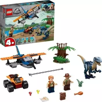 Конструктор пластиковый Lego Jurassic World Велоцираптор миссия по спасению самолета, 101 деталь