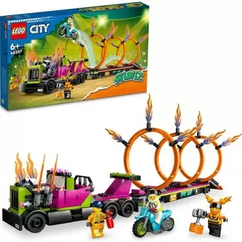Конструктор пластиковый Lego Каскадерный грузовик и огненное кольцо, 479 деталей