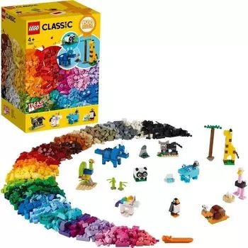 Конструктор пластиковый Lego Кубики и фигурки животных, 1500 предметов