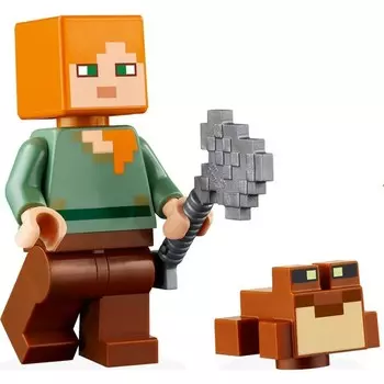 Конструктор пластиковый Lego Minecraft Алекс и лягушка, 25 деталей