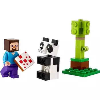 Конструктор пластиковый Lego Minecraft Стив и малышка Панда, 35 деталей