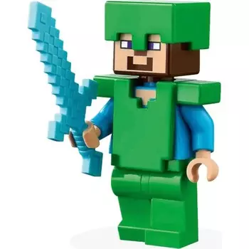 Конструктор пластиковый Lego Minecraft Стив в изумрудной броне, 8 деталей