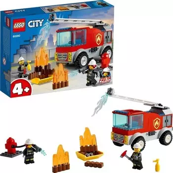 Конструктор пластиковый Lego Пожарная машина с лестницей, 88 деталей