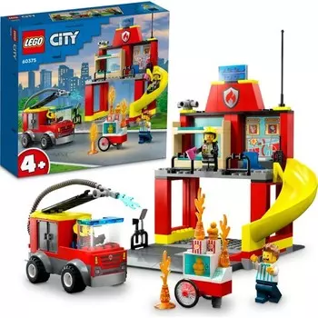 Конструктор пластиковый Lego Пожарная станция и пожарная машина, 153 детали