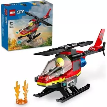 Конструктор пластиковый Lego Пожарно-спасательный вертолет, 85 деталей