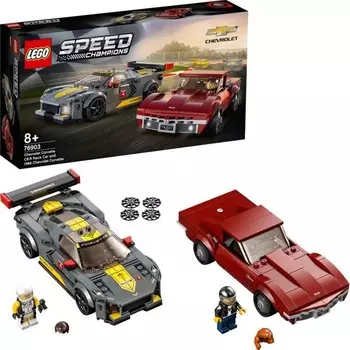 Конструктор пластиковый Lego Speed Champions Chevrolet Corvette C8.R Race Car / 1968 Chevrolet Corvette, 512 деталей