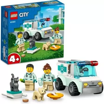 Конструктор пластиковый Lego Ветеринарная спасательная машина, 58 предметов