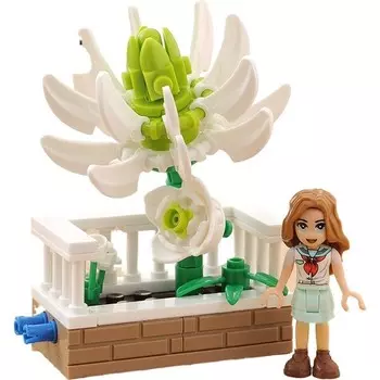 Конструктор пластиковый Linkin Park Цветы с фигуркой, белый