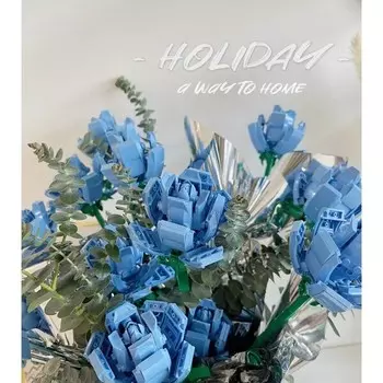 Конструктор пластиковый Liscop Букет цветов, синий