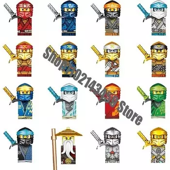 Конструктор пластиковый Liscop Фигурки ниндзя, 16 штук