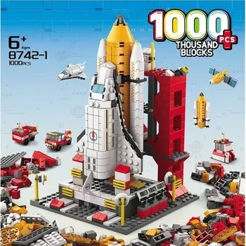 Конструктор пластиковый Nobrand Ракета-самолет, 1010 деталей