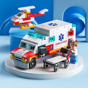 Конструктор пластиковый Nobrand Скорая помощь, 121 деталь