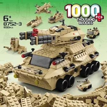 Конструктор пластиковый Nobrand Военный комплект, 1009 деталей