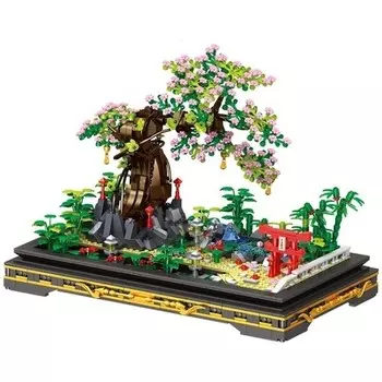 Конструктор пластиковый Papajack Сакура в старинном саду, 1469 деталей