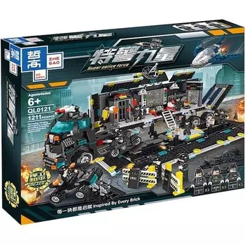 Конструктор пластиковый Papajack Zhegao Мобильная крепость спецназа, 1211 деталей