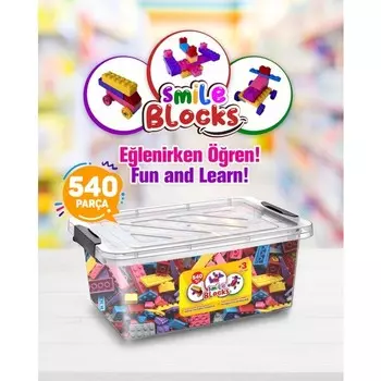 Конструктор пластиковый Parti Oyun Evi Smile Blocks, 540 деталей
