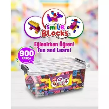 Конструктор пластиковый Parti Oyunevi Smile Blocks, 900 деталей