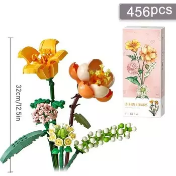 Конструктор пластиковый Perfect Choice 3D Цветы, 456 деталей