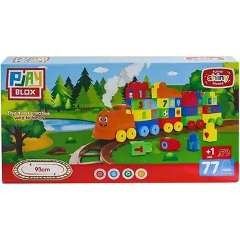 Конструктор пластиковый Playbox Asya Oyuncak Поезд, 77 предметов