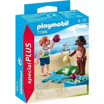 Конструктор пластиковый Playmobil Дети с водяными шариками, 14 деталей