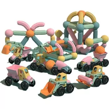 Конструктор пластиковый Prodigy Toy с магнитными палочками, 69 деталей
