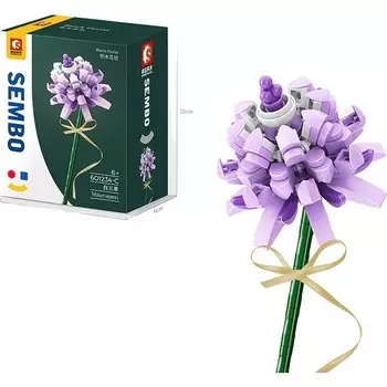 Конструктор пластиковый Sembo Букет из мелких частиц, лиловый / фиолетовый / белый