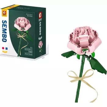 Конструктор пластиковый Sembo Букет из мелких частиц, розовый / зеленый