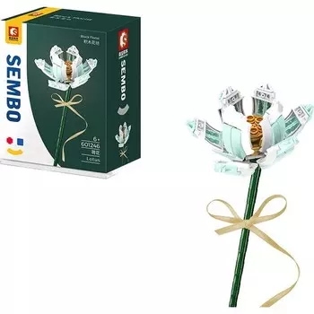 Конструктор пластиковый Sembo Букет из мелких частиц, зеленый / белый