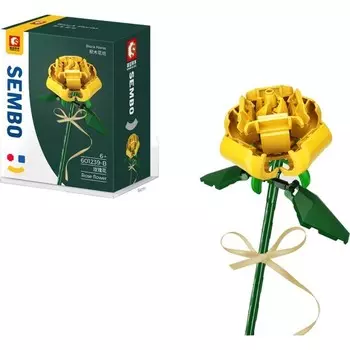 Конструктор пластиковый Sembo Букет из мелких частиц, желтый / зеленый