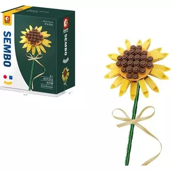 Конструктор пластиковый Sembo Букет из мелких частиц, желтый / коричневый