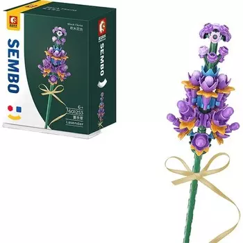 Конструктор пластиковый Sembo Букет из мелких частиц, фиолетовый / желтый / зеленый