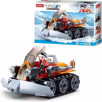 Конструктор пластиковый Sluban Town Снегоуборочная машина, 82 детали