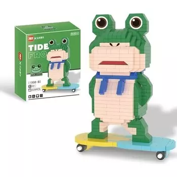 Конструктор пластиковый Telmba Лягушка на скейтборде, 615 деталей