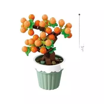 Конструктор пластиковый Ty7I Букет растений в горшке, оранжевый