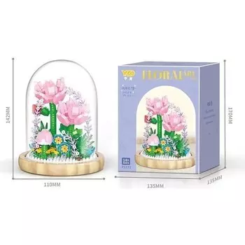 Конструктор пластиковый Ty7I Цветы в колбе, 1171 деталь