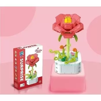 Конструктор пластиковый Ty7I Пион в вазе, 118 деталей