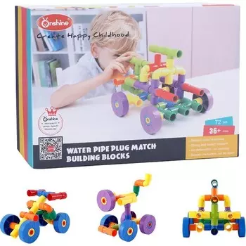 Конструктор пластиковый в виде трубочек Onshine, 72 детали