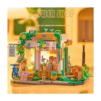 Конструктор пластиковый Xiaoqityh Papajack Цветочная лавка, 630 деталей