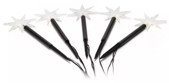 KONSTSMIDE Светодиодный садовый светильник "Шипучий светильник с 5 звездами, рождественское украшение снаружи" Высота: 24 см, черный