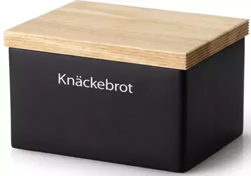 Контейнер для хранения Continenta, (1 шт.), для хрустящих хлебцев 14х11х18 см, черный