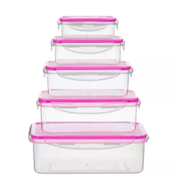 Контейнер для хранения продуктов KING «BERRY», (комплект, 10 шт.), герметичная навесная крышка, штабелируемый, цвет beere/transparent