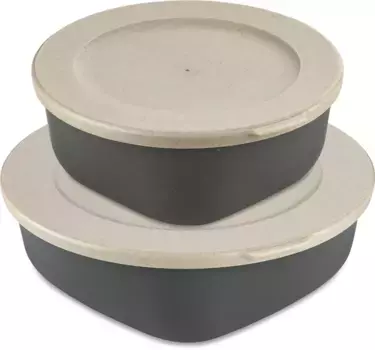 Контейнер для хранения продуктов KOZIOL "CONNECT BOX SET COPENHAGEN" 0,7, 1,3 литра 21х7х22 см, цвет nature ash grey