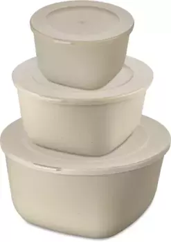 Контейнер для хранения продуктов KOZIOL "CONNECT BOX SET STOCKHOLM" набор из 3 шт., цвет nature desert sand