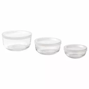 Контейнер для хранения продуктов с крышкой Ikea Bestamma 3шт, белый